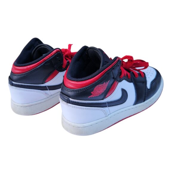 Air Jordan 1 Mid Gym Red Black Toe GS DQ8423-106 Sneakers Shoes 4Y - Picture 7 of 10